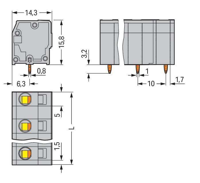 WAGO GmbH & Co. KG Leiterplattenklemme 739-3208