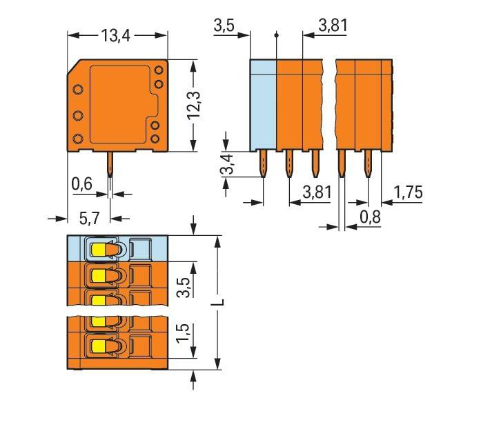 WAGO GmbH & Co. KG Leiterplattenklemme 739-342