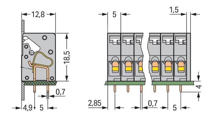 WAGO GmbH & Co. KG Leiterplattenklemme 741-108