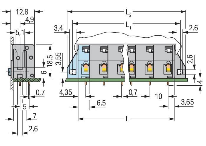 WAGO GmbH & Co. KG Leiterplattenklemme 741-522