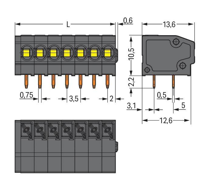 WAGO GmbH & Co. KG THR-Leiterplattenklemme 805-308/200-604/997-