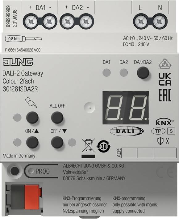 Jung KNX DALI-2 Gateway Colour 30128 1S DA2 R
