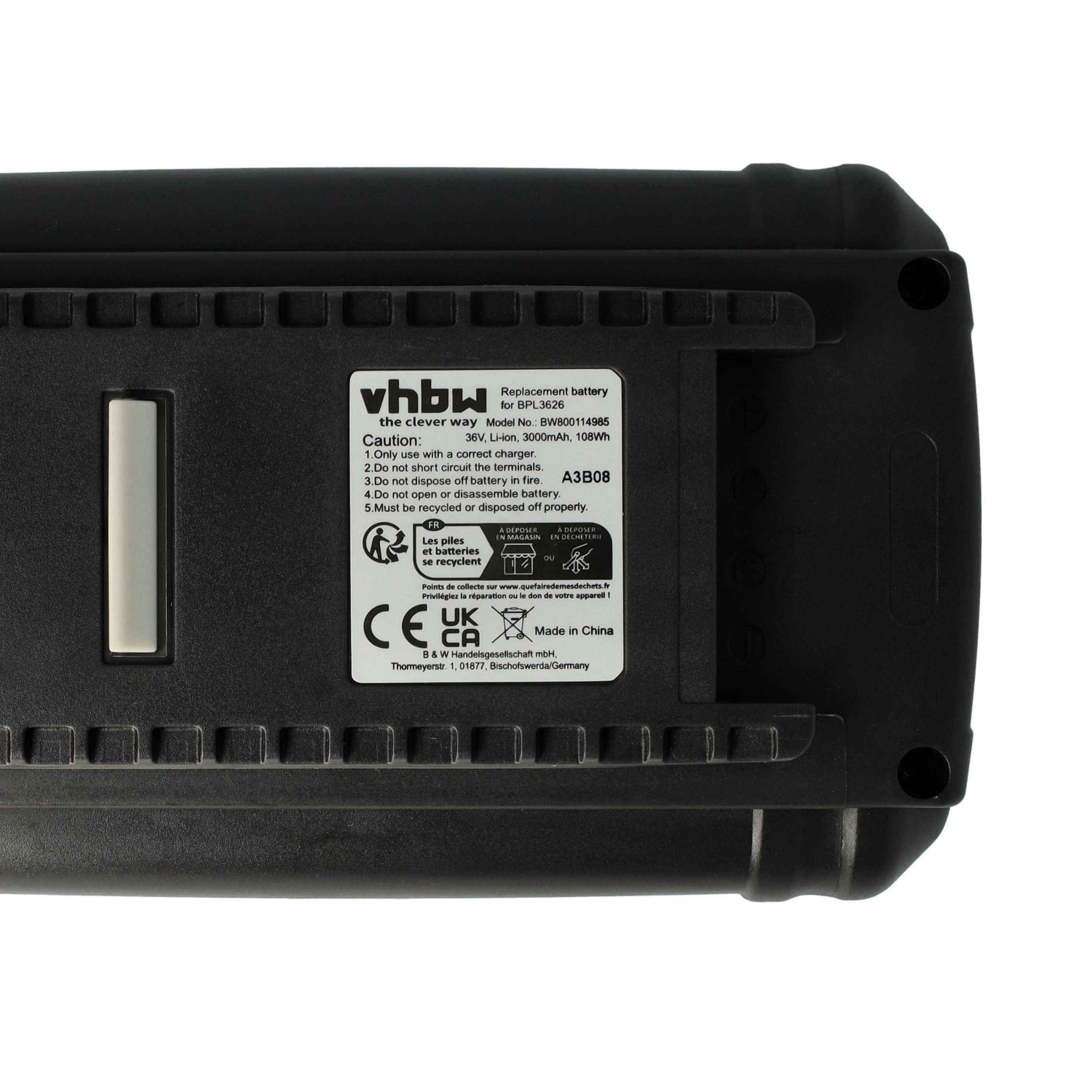 vhbw 2x Akku kompatibel mit Ryobi RY40402A, RY40403, RY40403A, RY40411, RY40410, RY40440, RY40430 Werkzeug (3000 mAh, Li-Ion, 36 V)