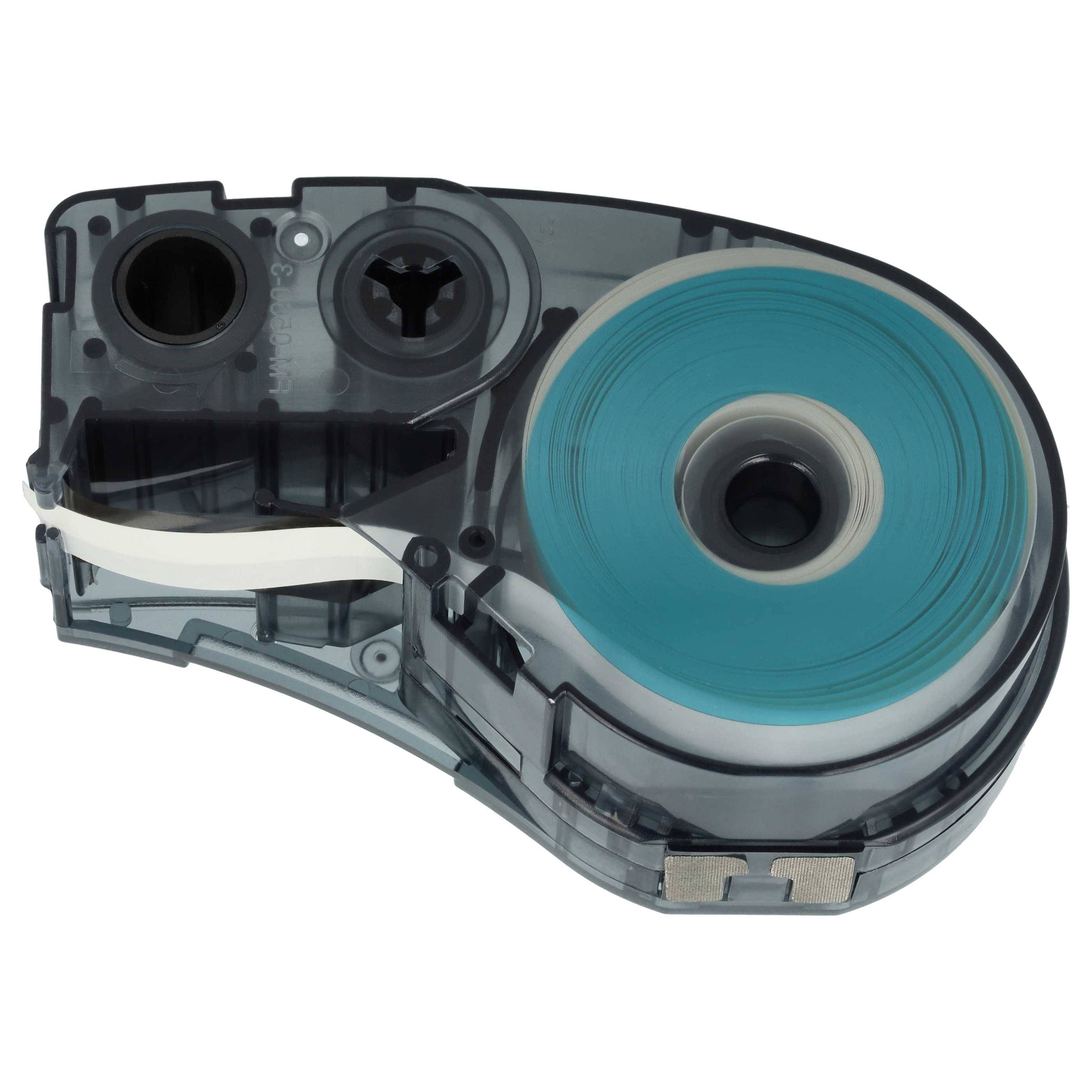 vhbw Schriftband-Kassette kompatibel mit Brady BMP21-LAB, BMP21-PLUS, ID PAL, BMP21 Etiketten-Drucker 6,4m x 6,35mm Schwarz auf Weiß, Polyester