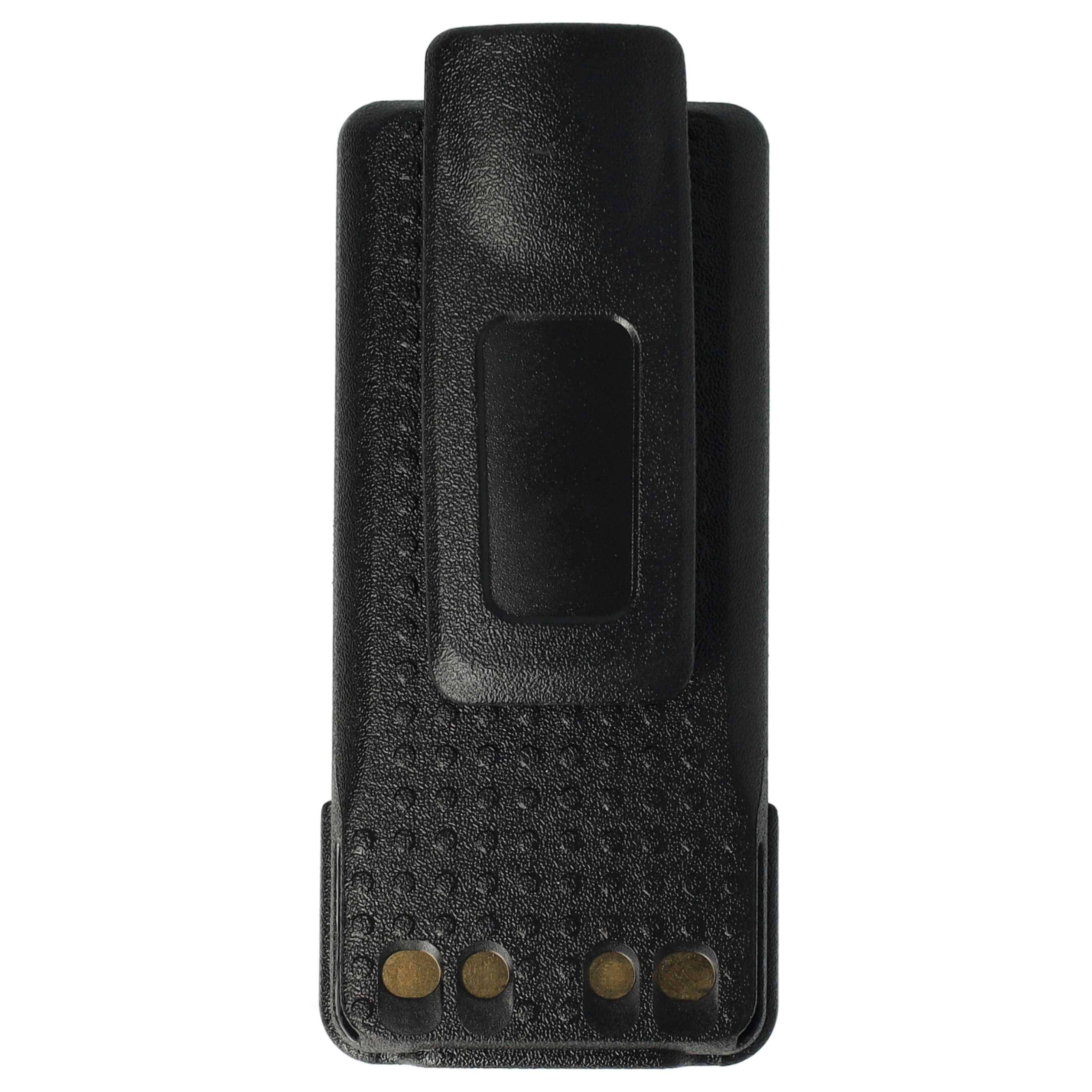 vhbw 2x Akku Ersatz für Motorola PMNN4491, PMNN4490B, PMNN4490A für Funkgerät, Walkie Talkie (3350 mAh, 7,4 V, Li-Ion) + Gürtelclip