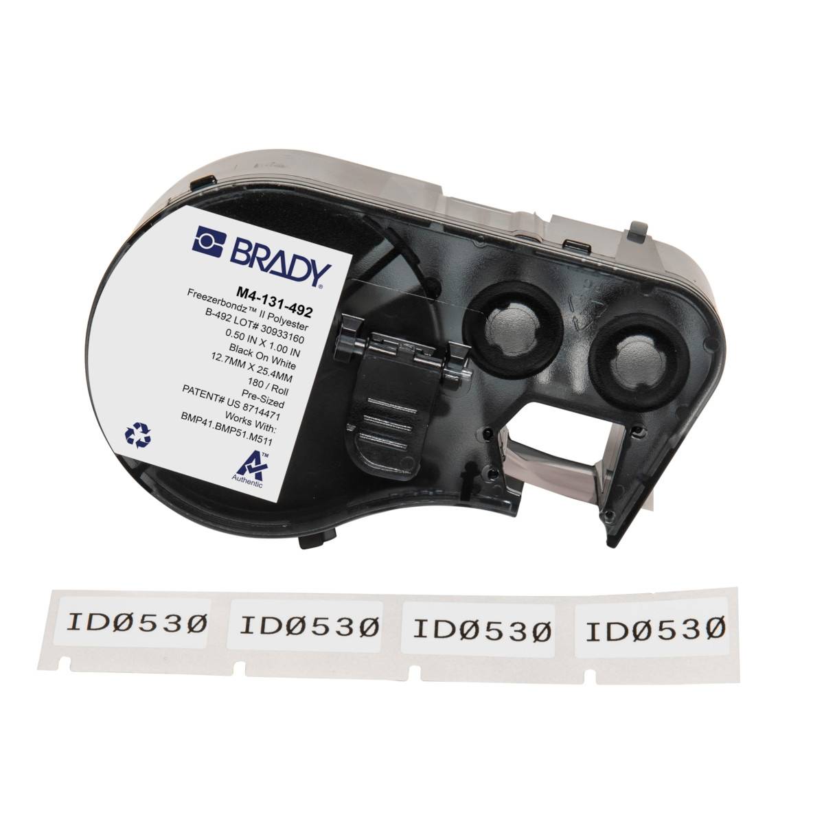 Etiketten aus Polyester, 12,7 mm x 25,4 mm, weiß, Brady M4-131-492