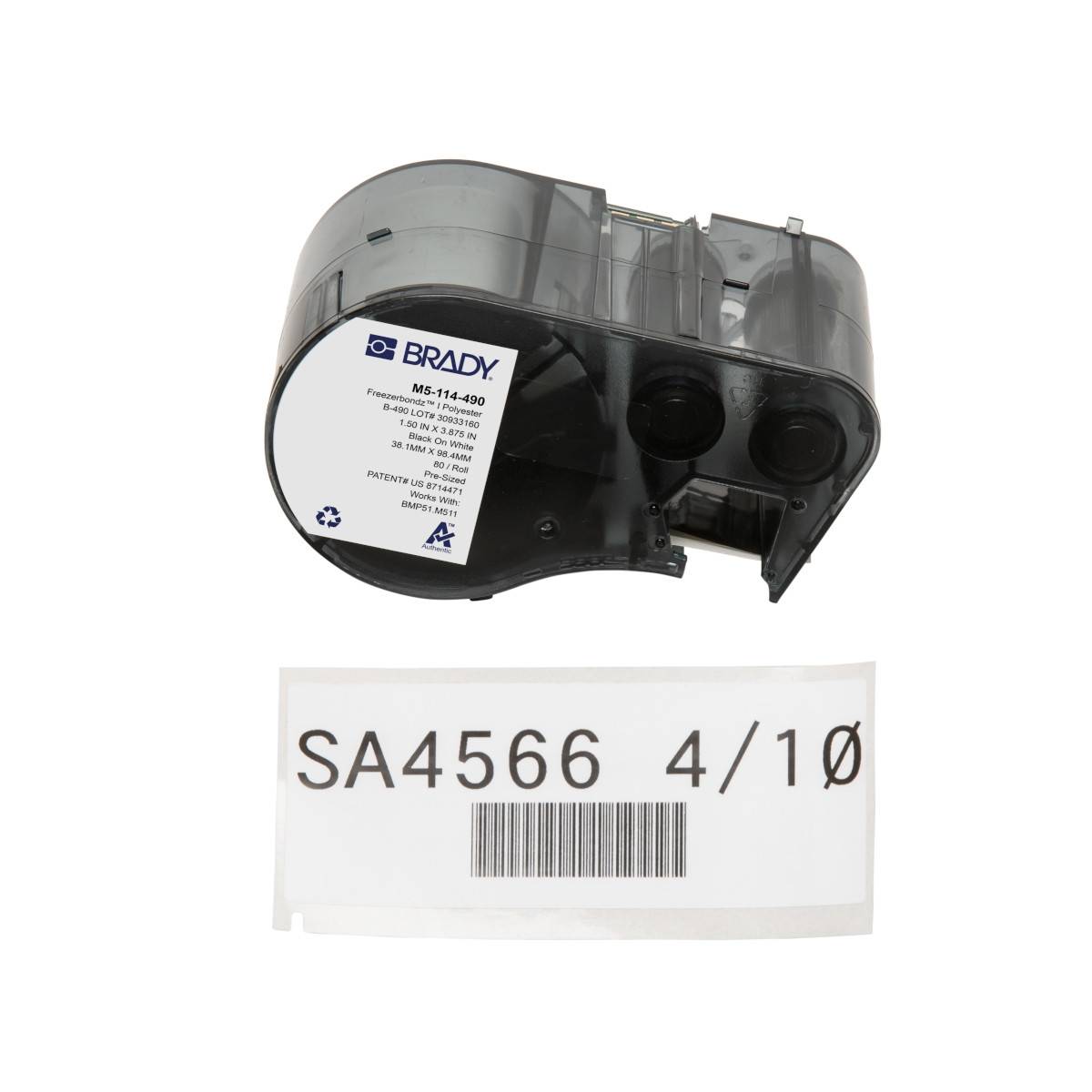 Etiketten aus Polyester, 38,1 mm x 95,25 mm, weiß, Brady M5-114-490
