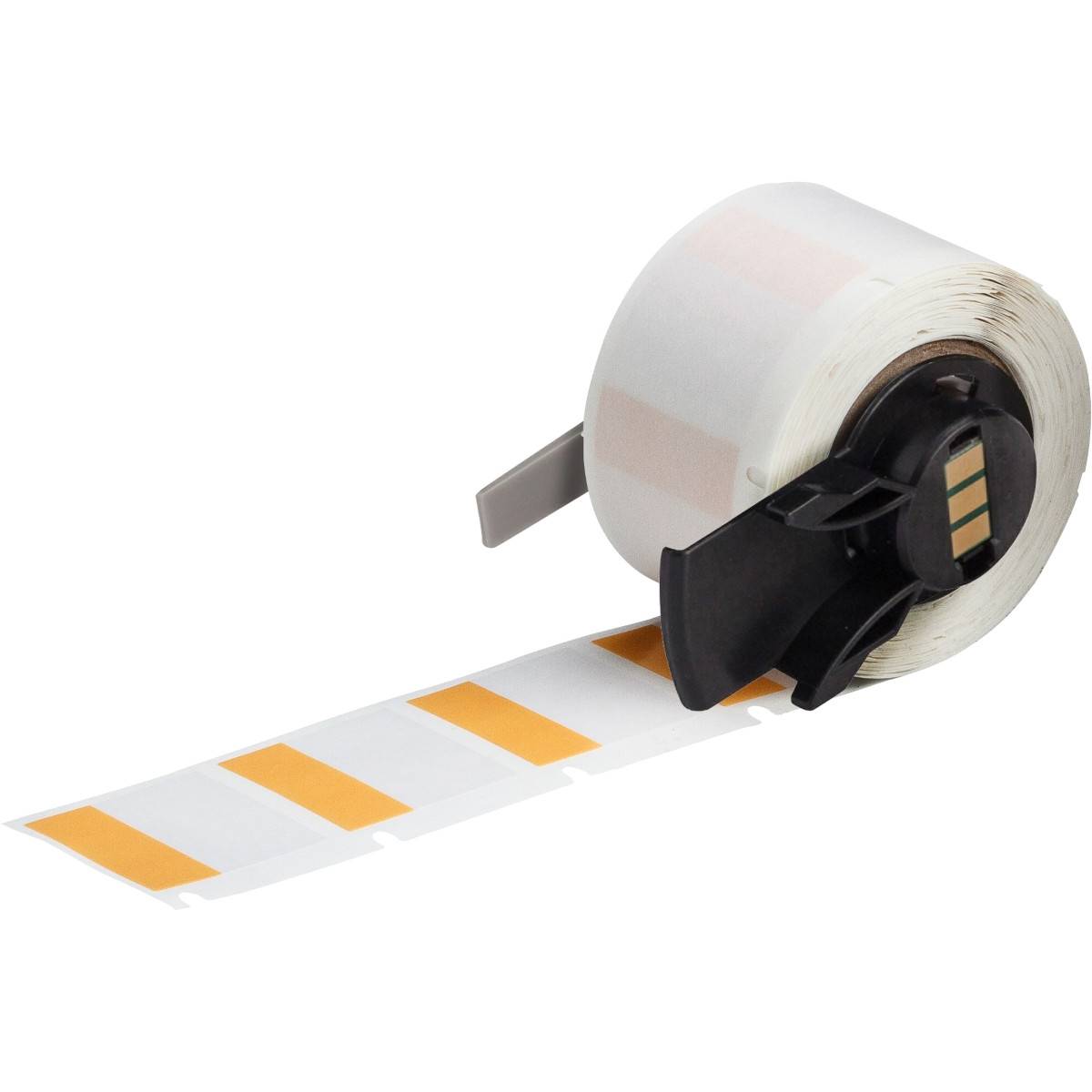 selbstlaminierende Etiketten aus Vinyl, 25,4 mm x 25,4 mm, orange/transparent, Brady M6-19-427-OR