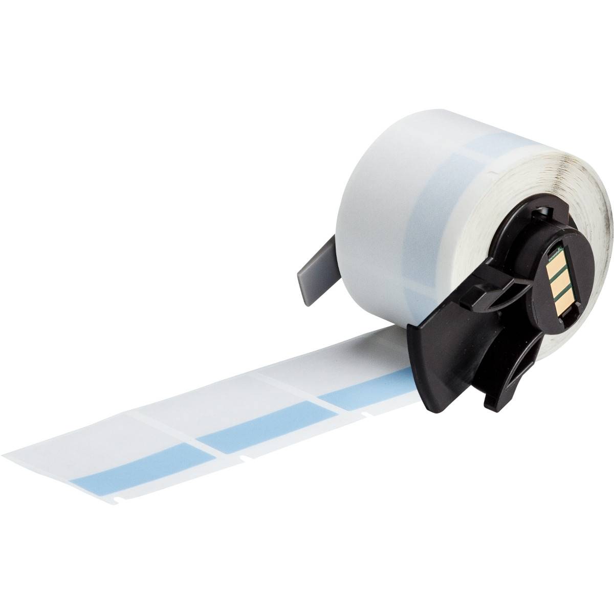 selbstlaminierende Etiketten aus Vinyl, 38,1 mm x 38,1 mm, blau/transparent, Brady M6-32-427-BL