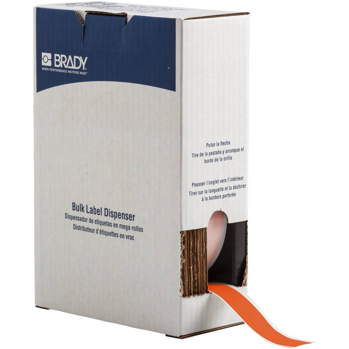Endlos-Etikett aus Vinyl, 25,4 mm x 22,86 m, orange, Brady BM7C-1000-584-OR