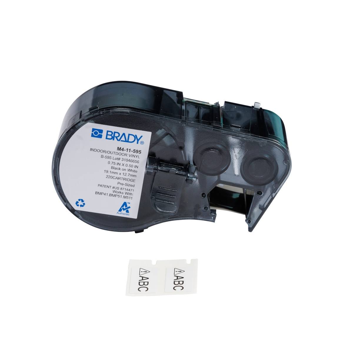 Etiketten aus Vinyl, 19,05 mm x 12,70 mm, weiß, Brady M4-11-595