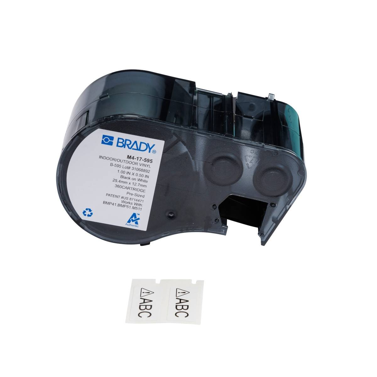 Etiketten aus Vinyl, 25,40 mm x 12,70 mm, weiß, Brady M4-17-595