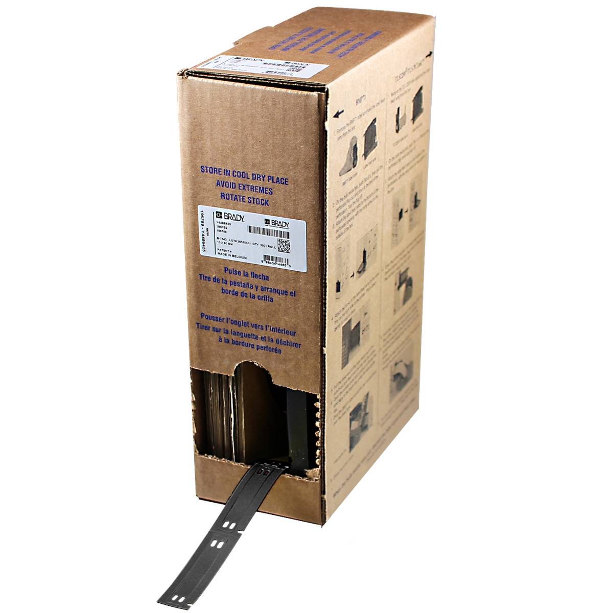 Etiketten aus PE (Polyethylen), 10 mm x 60 mm, schwarz, Brady BM7-10x60-7643-BK