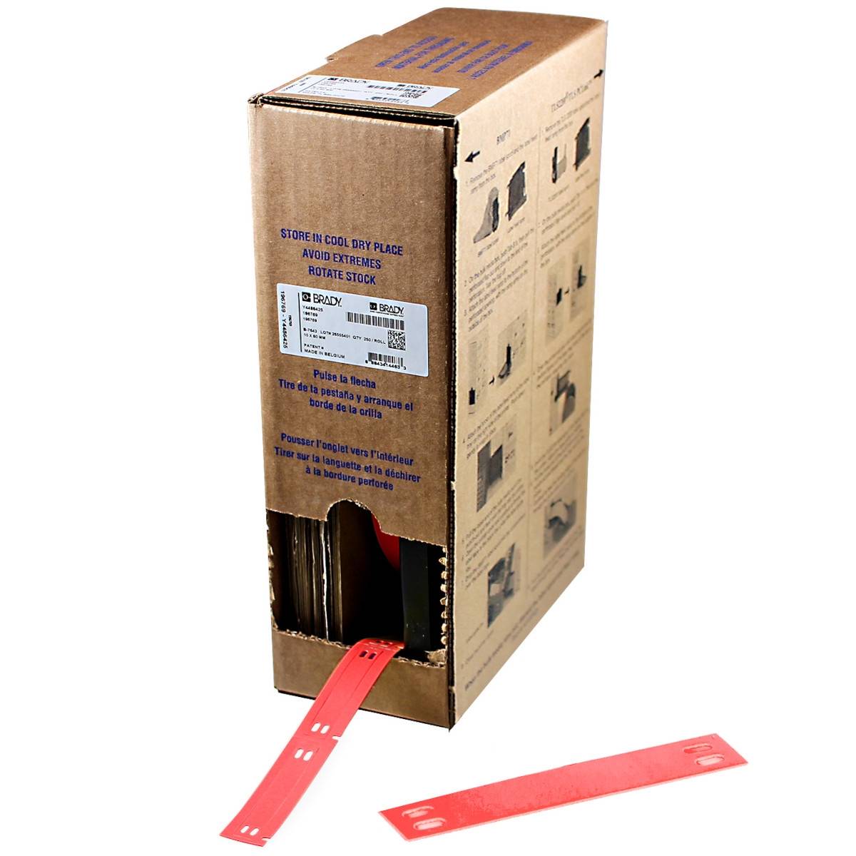 Etiketten aus PE (Polyethylen), 10 mm x 60 mm, rot, Brady BM7-10x60-7643-RD
