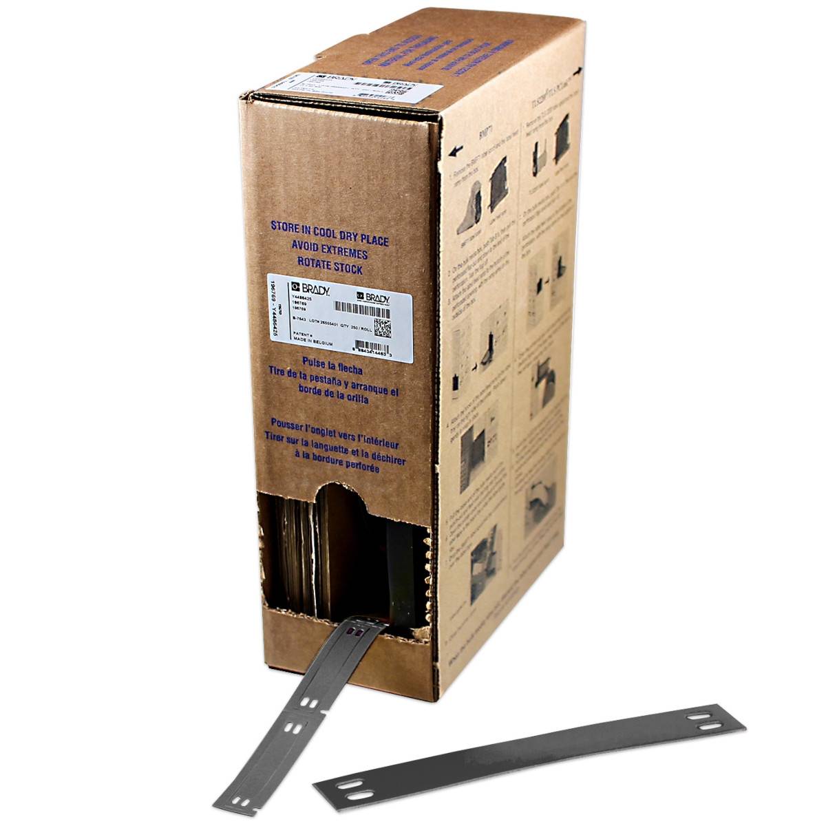 Etiketten aus PE (Polyethylen), 10 mm x 75 mm, schwarz, Brady BM7-10x75-7643-BK