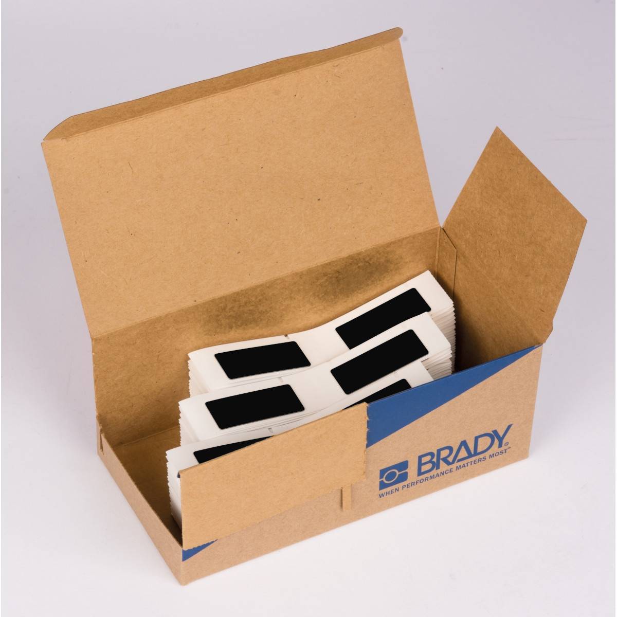 Etiketten aus Polyester aufgeschäumt, 15,00 mm x 45,00 mm, schwarz, Brady M6-06-7593-BK