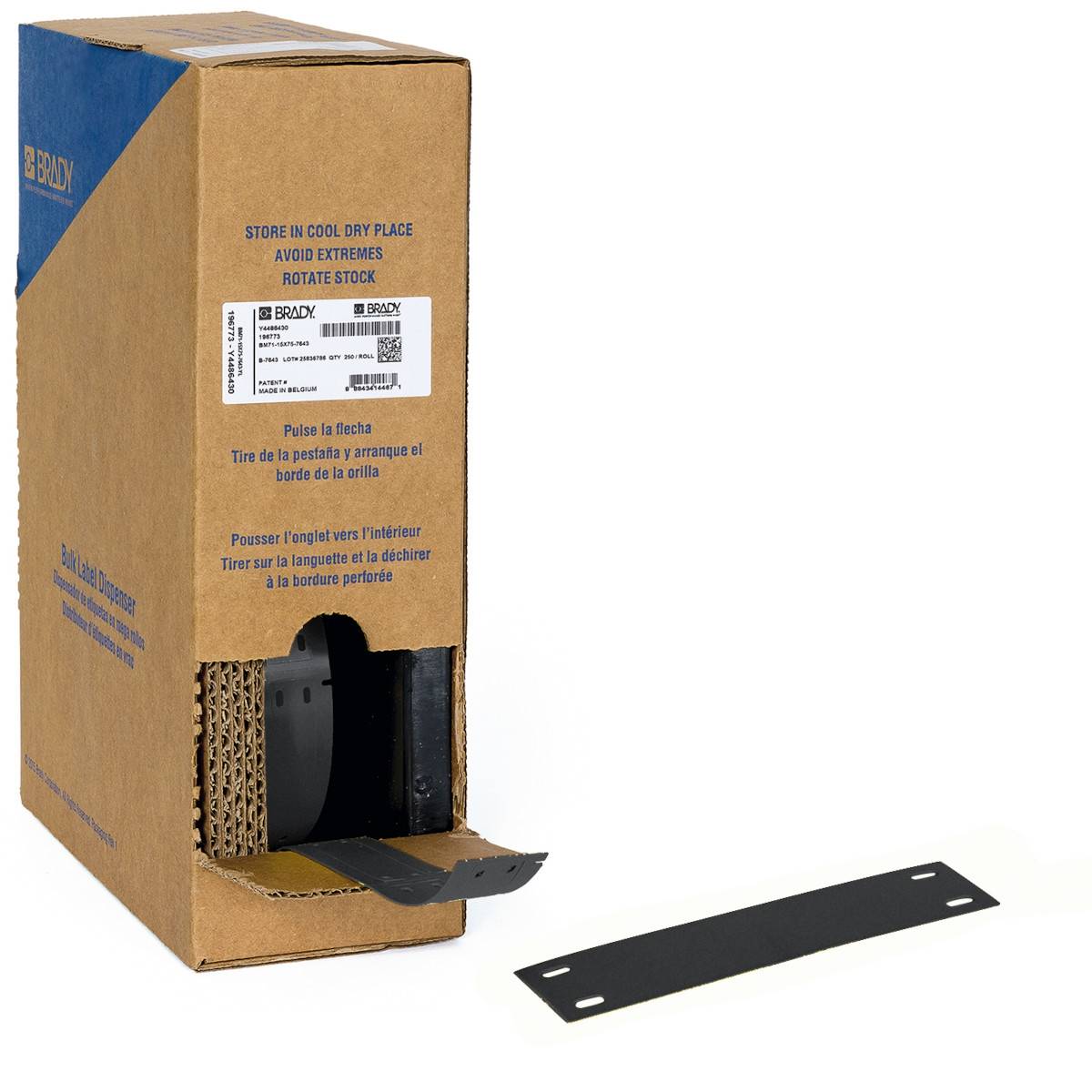 Etiketten aus PE (Polyethylen), 15,0 mm x 75,0 mm, schwarz, Brady BM-15x75-7643-BK