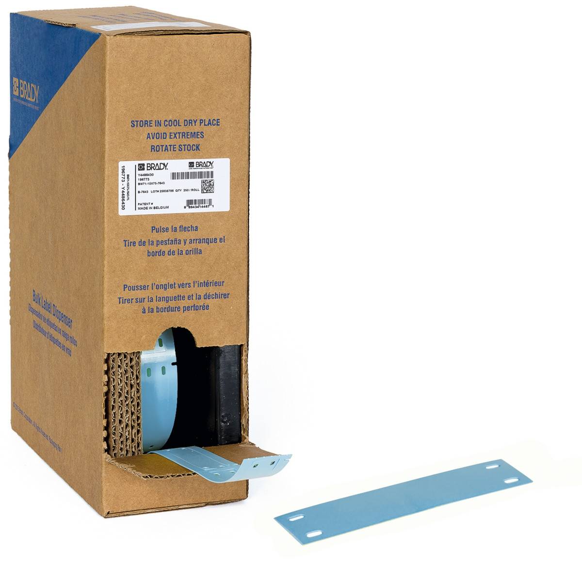 Etiketten aus PE (Polyethylen), 15,0 mm x 75,0 mm, blau, Brady BM-15x75-7643-BL