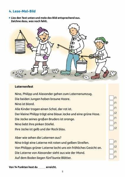 Übungsheft mit Lesetests in Deutsch 2. Klasse