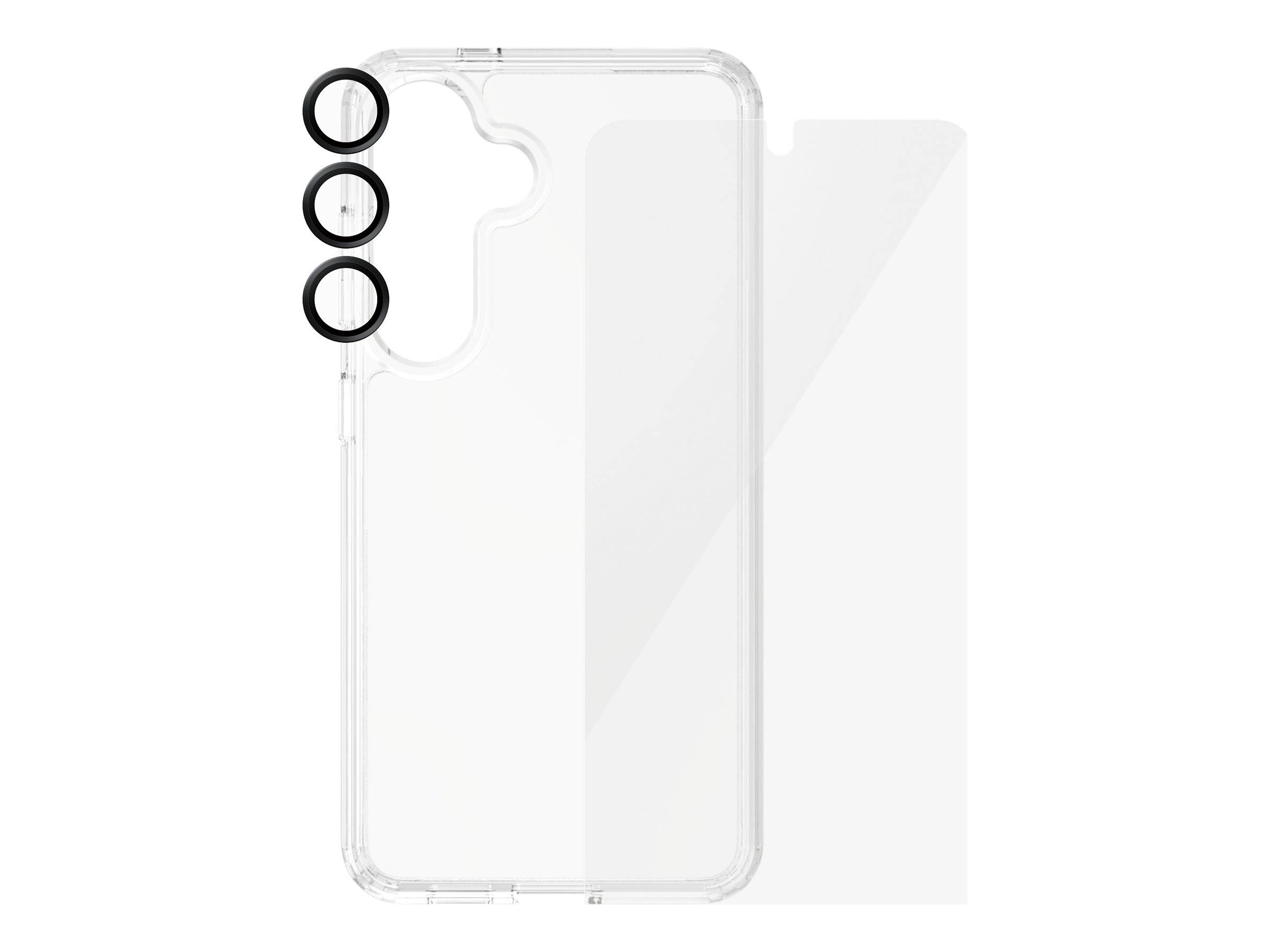 PanzerGlass - 3-in-1 Schutzpacket - hintere Abdeckung für Mobiltelefon - ultraweite Passform mit EasyAligner - D3O Bio,