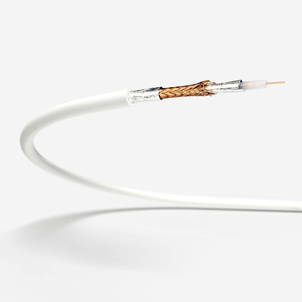 Fuba 1,5m Antennenkabel weiß - TV Anschlusskabel 4-fach geschirmt, 120 dB Schirmungsmaß - UHD 8K 4K 3D HDTV - IEC Koaxial Kabel Stecker/Buchse DVB-C