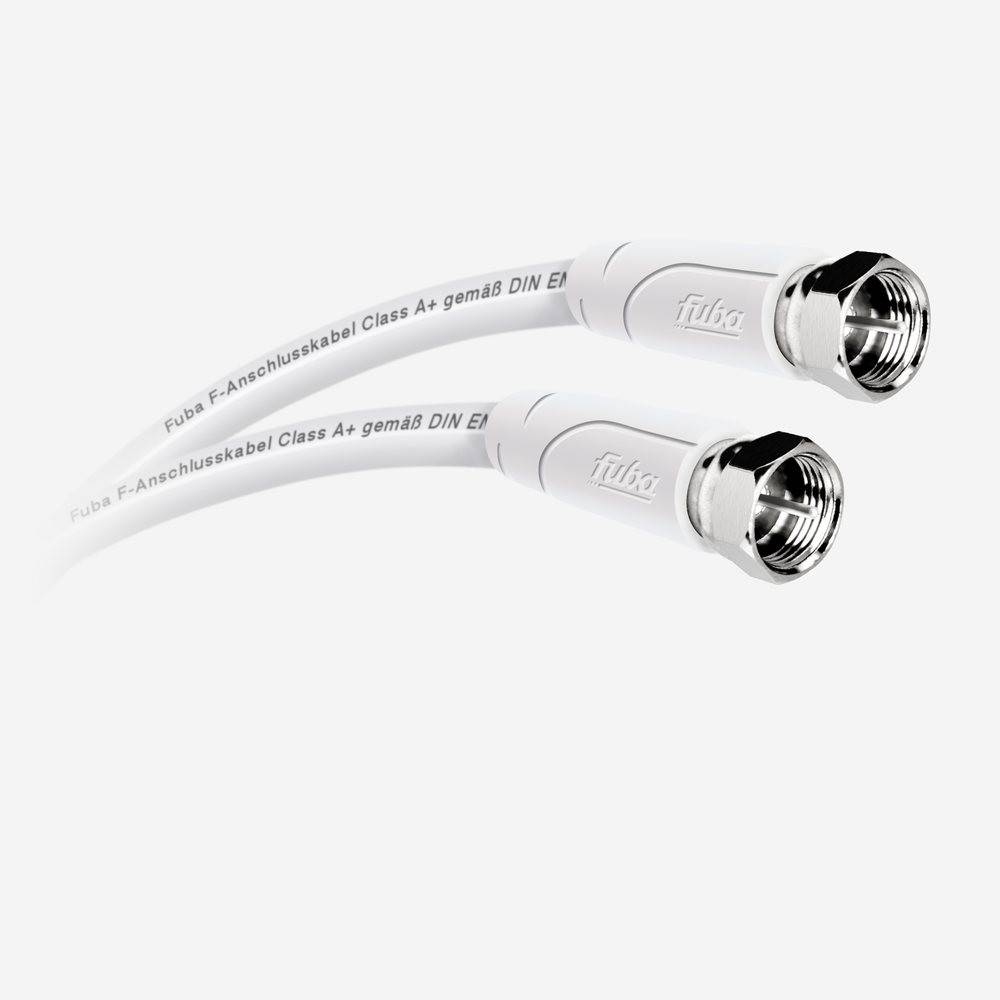 Fuba AFS 200 Antennenkabel 2m weiß - 4-fach geschirmt 120dB - HDTV UHD 4K 8K - F-Anschlusskabel Koaxialkabel F-Stecker/F-Stecker (für DVB-S2-Receive