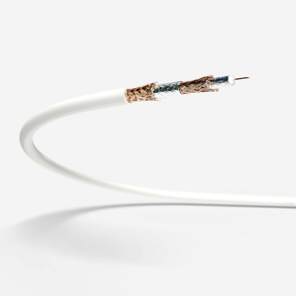 Fuba AFQ 500 Antennenkabel 5m weiß - 4-fach geschirmt 130dB - HDTV UHD 4K 8K - F-Anschlusskabel Koaxialkabel F-Quick Stecker (für DVB-S2-Receiver/TV