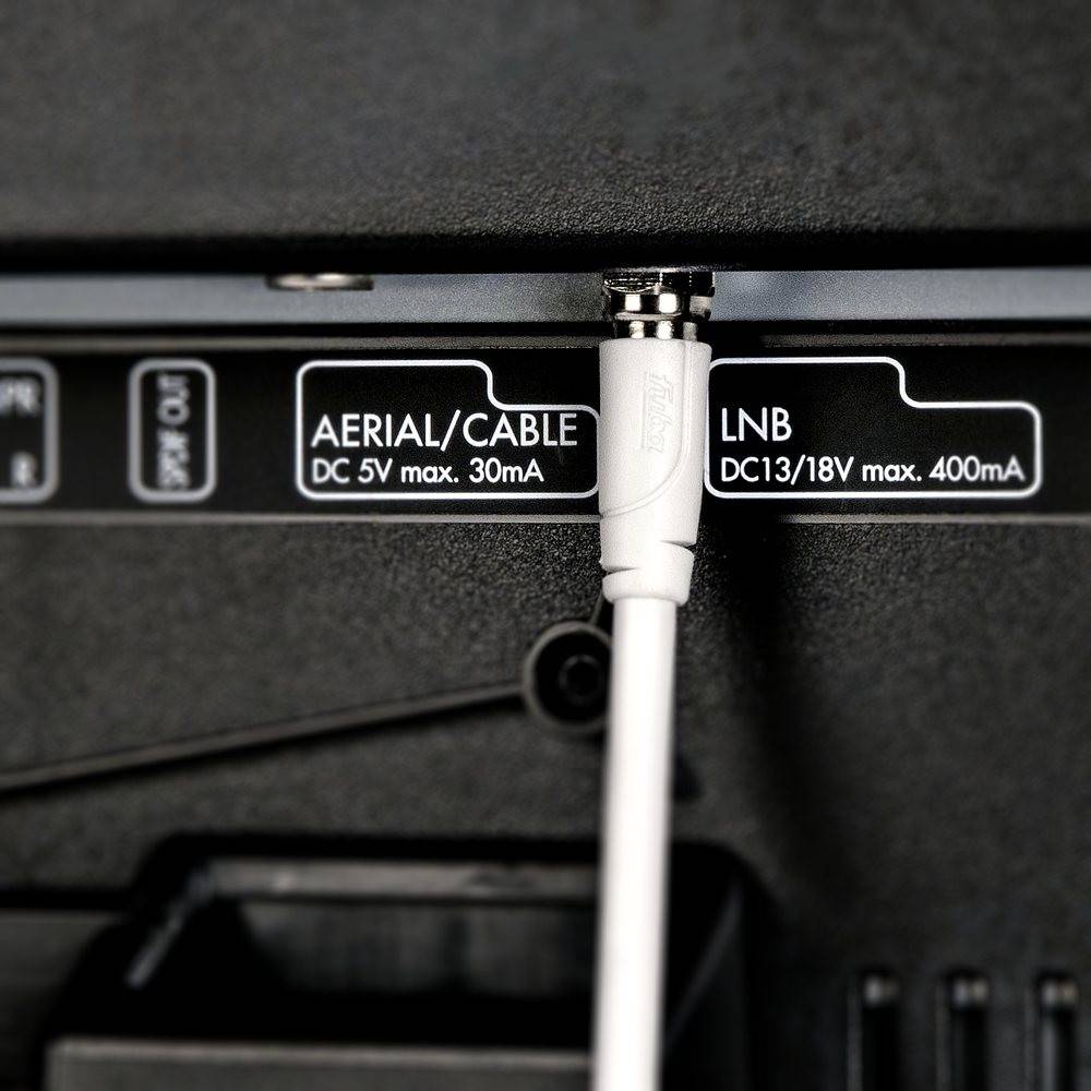 Fuba AFS 300 Antennenkabel 3m weiß - 4-fach geschirmt 120dB - HDTV UHD 4K 8K - F-Anschlusskabel Koaxialkabel F-Stecker/F-Stecker (für DVB-S2-Receive