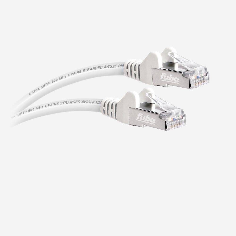 Fuba 3m CAT6a Netzwerkkabel weiß - Patchkabel Ethernetkabel S/FTP PIMF Schirmung - CAT-6 RJ45 Gigabit LAN 10 Gbit/s (DSL Switch Router Patchpanel