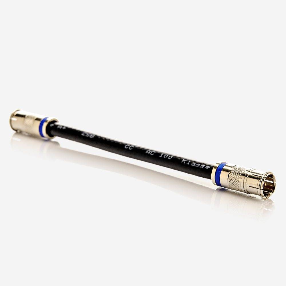 Fuba 0,15m F-Patchkabel Antennenkabel 15cm - 3-fach geschirmt 120dB - HDTV UHD 4K 8K - SAT Kabel kurz Koaxialkabel Anschlusskabel F-Stecker (für