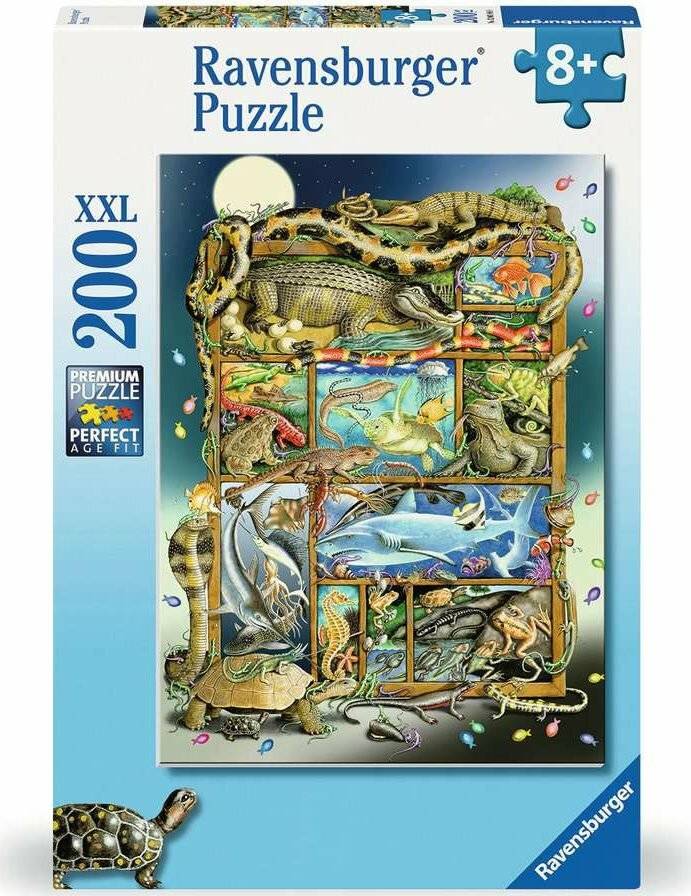 Ravensburger Ravensburger Kinderpuzzle 12000866 Reptilien im Regal 200 Teile XXL Puzzle fü r Kinder ab 8 Jahre