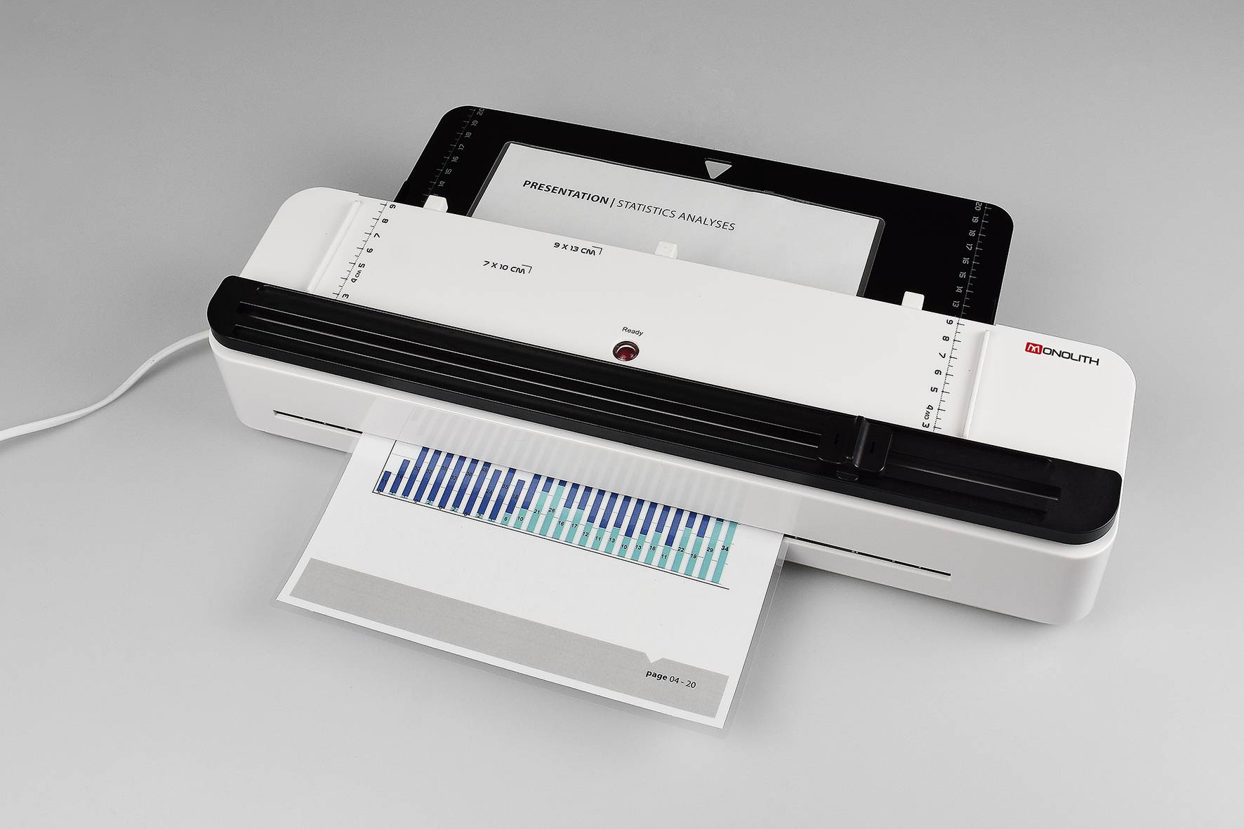 Monolith OL 300-C Laminiergerät DIN A3 - 400 mm/min - Aufwärmzeit 4 Min - bis zu 125 Mikron - Schwarz/Weiss