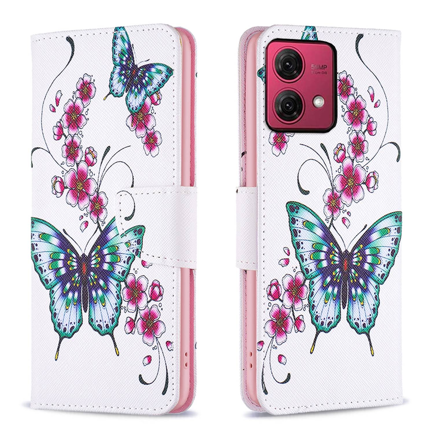 Für Motorola Moto G84 5G Kunst Leder Book Wallet Schutz Tasche Motiv 4