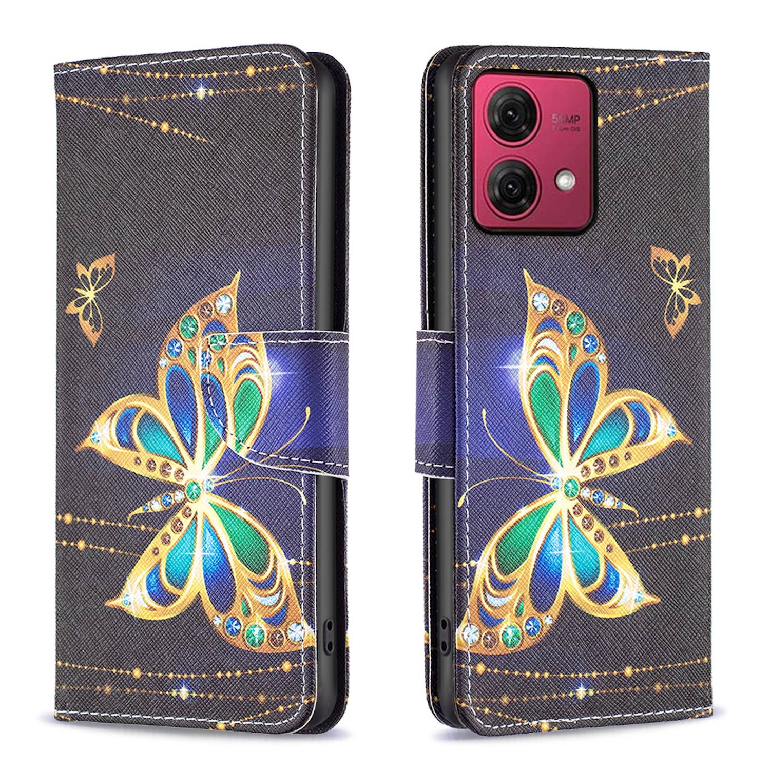 Für Motorola Moto G84 5G Kunst Leder Book Wallet Schutz Tasche Motiv 5