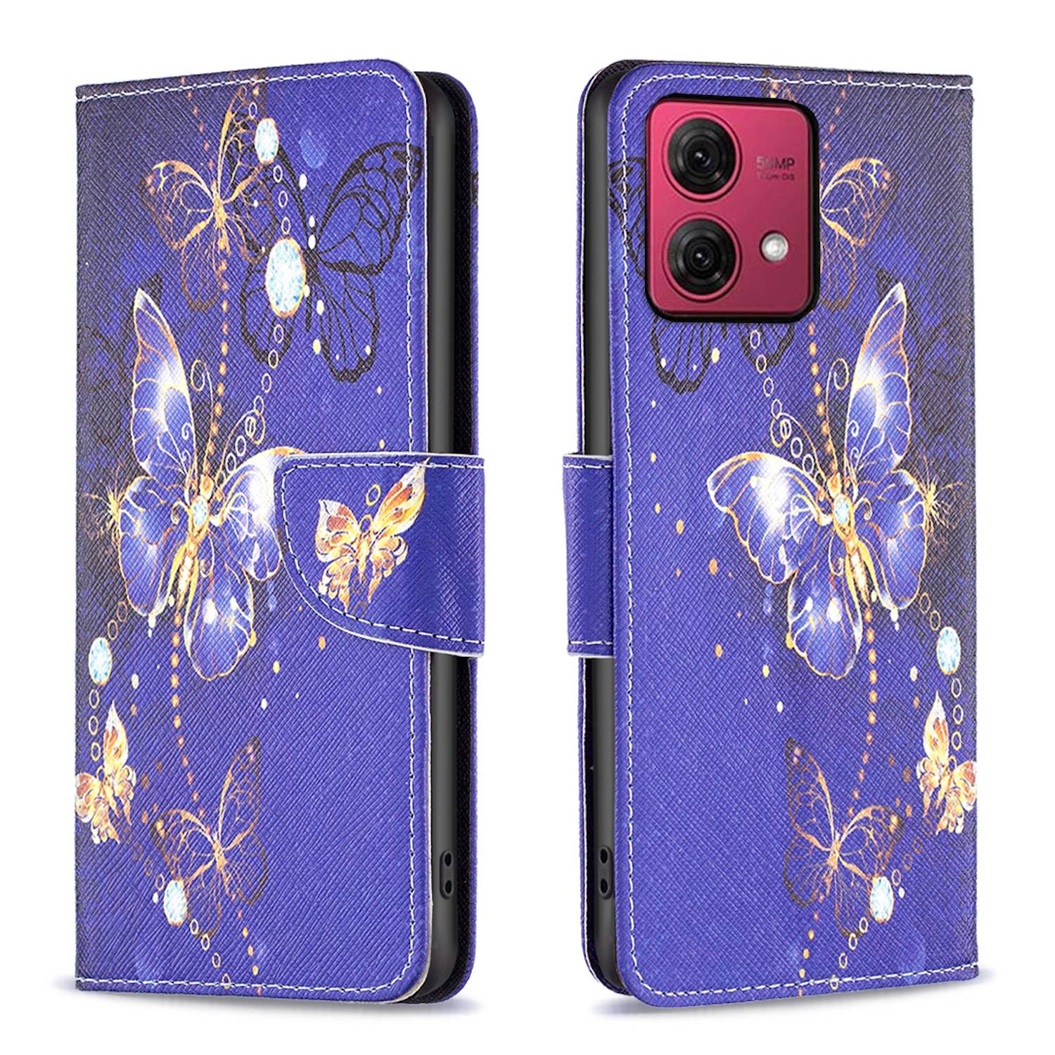 Für Motorola Moto G84 5G Kunst Leder Book Wallet Schutz Tasche Motiv 6