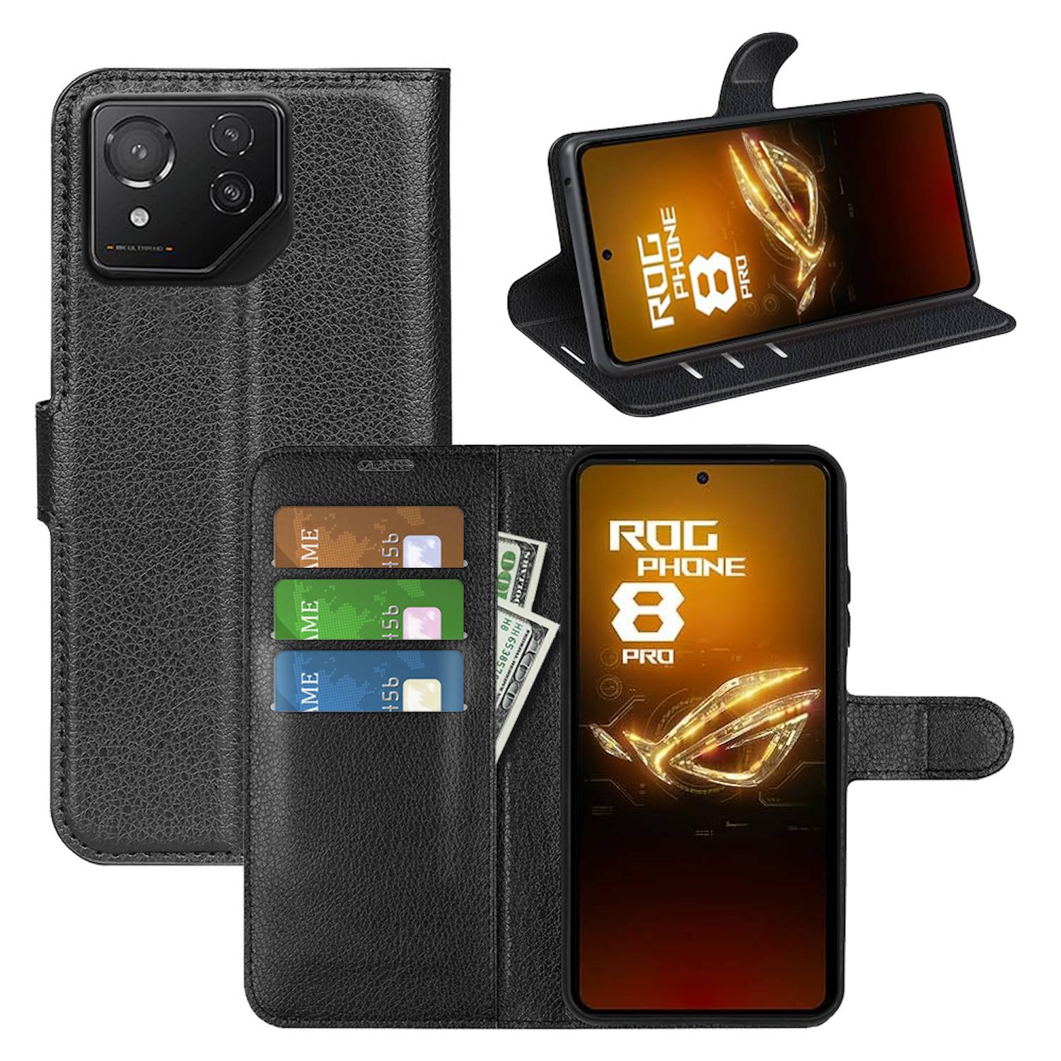 Für Asus ROG Phone 8 / 8 Pro Kunst Leder Book Wallet Schutz Tasche