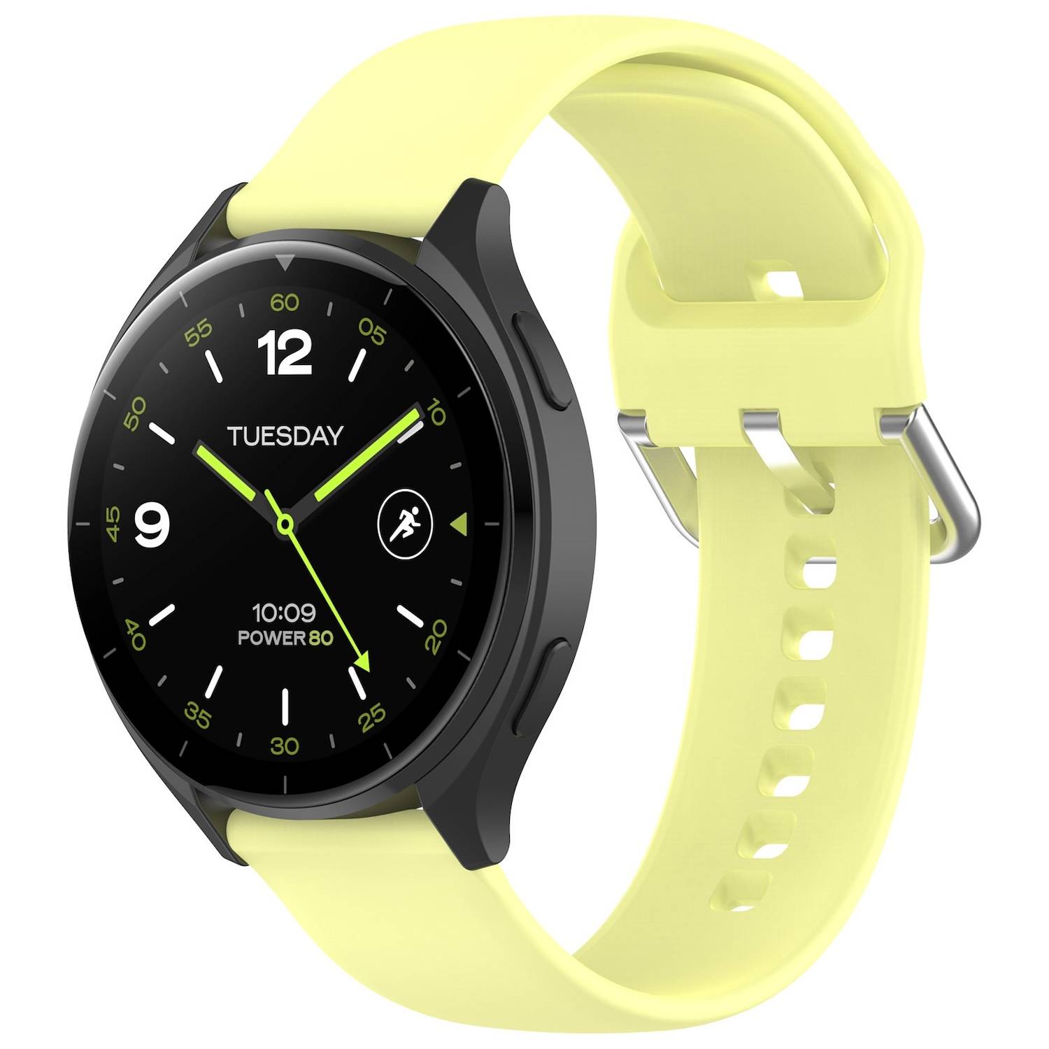 Für Xiaomi Watch 2 hochwertiges Silikon Solid Color Armband Metallschnalle Watch Ersatz Arm Band Größe L Gelb