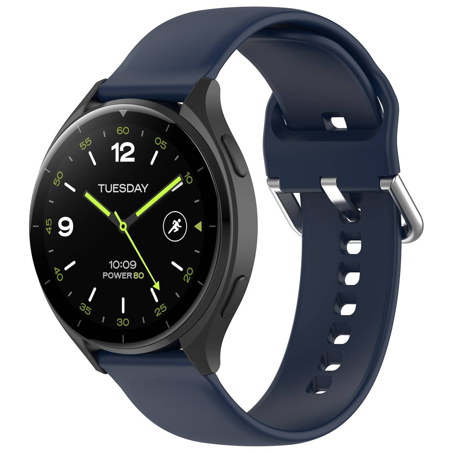 Für Xiaomi Watch 2 hochwertiges Silikon Solid Color Armband Metallschnalle Watch Ersatz Arm Band Größe L Dunkelblau