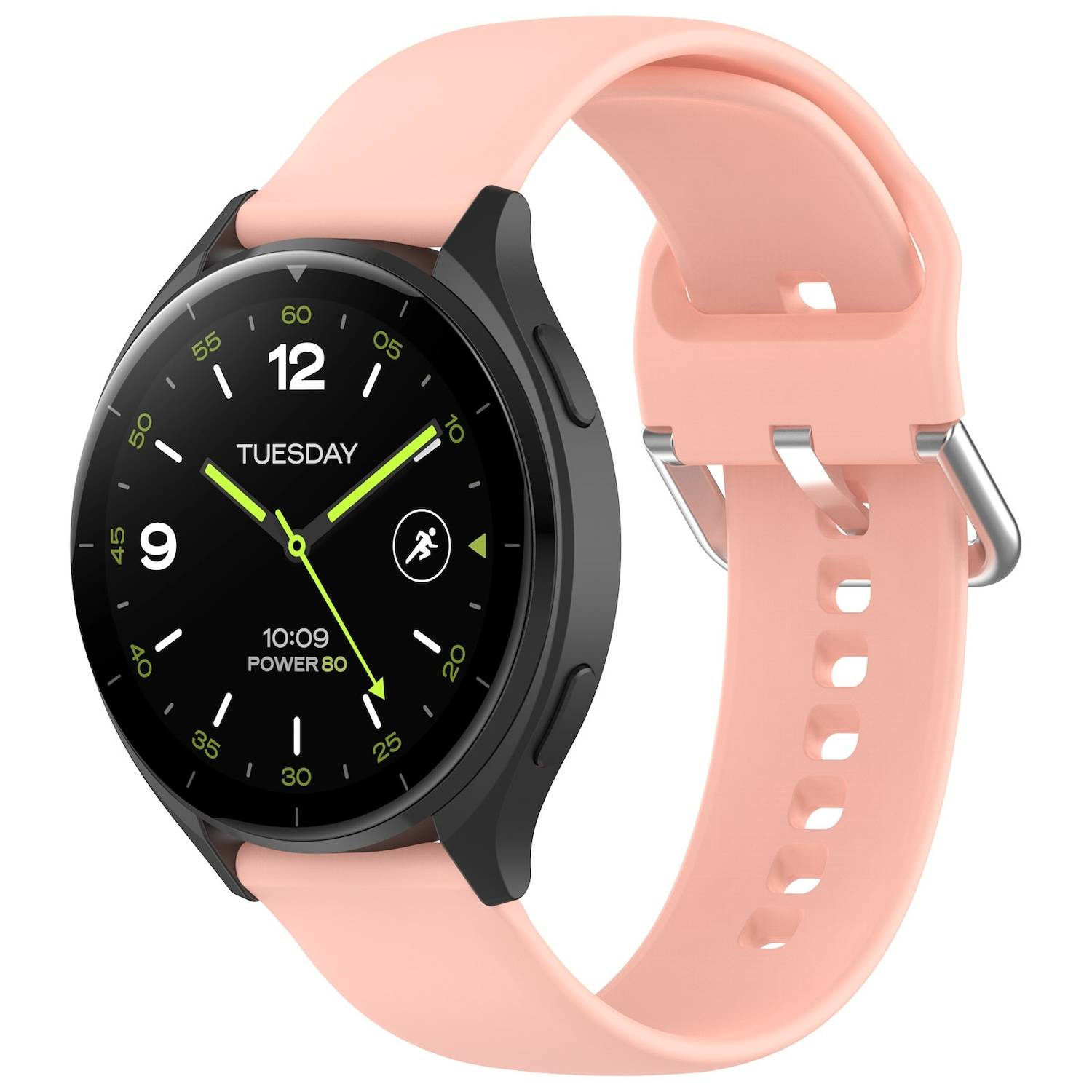 Für Xiaomi Watch 2 hochwertiges Silikon Solid Color Armband Metallschnalle Watch Ersatz Arm Band Größe L Rosa