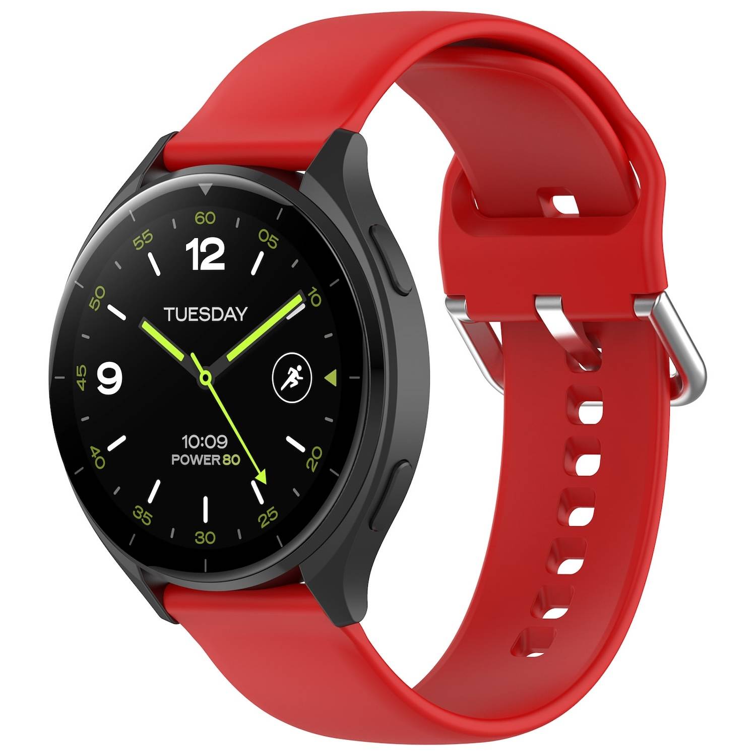 Für Xiaomi Watch 2 hochwertiges Silikon Solid Color Armband Metallschnalle Watch Ersatz Arm Band Größe L Rot