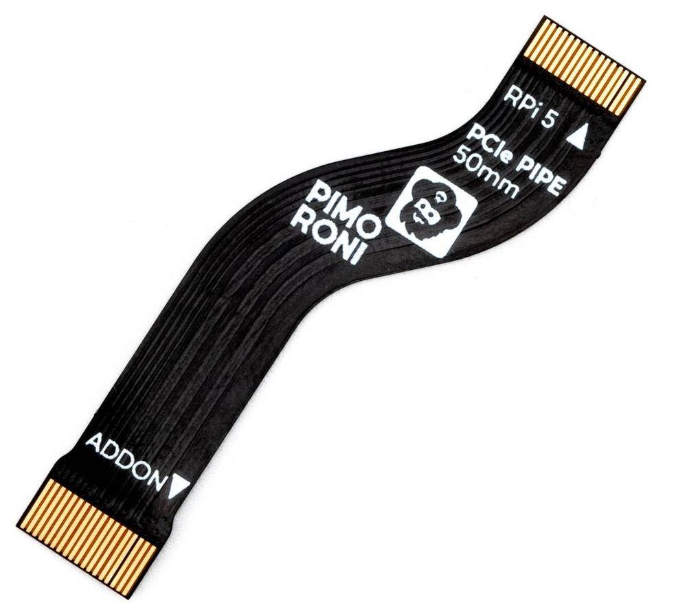 Pimoroni PCIe Flex Kabel für NVMe Base and Raspberry Pi 5, PCIe (Gen 3), 18 Pins, 50 mm Pipe