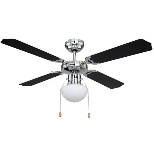 Deckenventilator mit Beleuchtung Vor Rücklauf Zugschalter Glas Lampe Windmaschine Lüfter, Metall chrom Glas, kühlen wärmen, 1x E27 Fassung, D 106 Deckenventilator mit Beleuchtung Vor Rücklauf Zugschalter Glas Lampe Windmaschine Lüfter, Metall chrom Glas, kühlen wärmen, 1x E27 Fassung, D 106