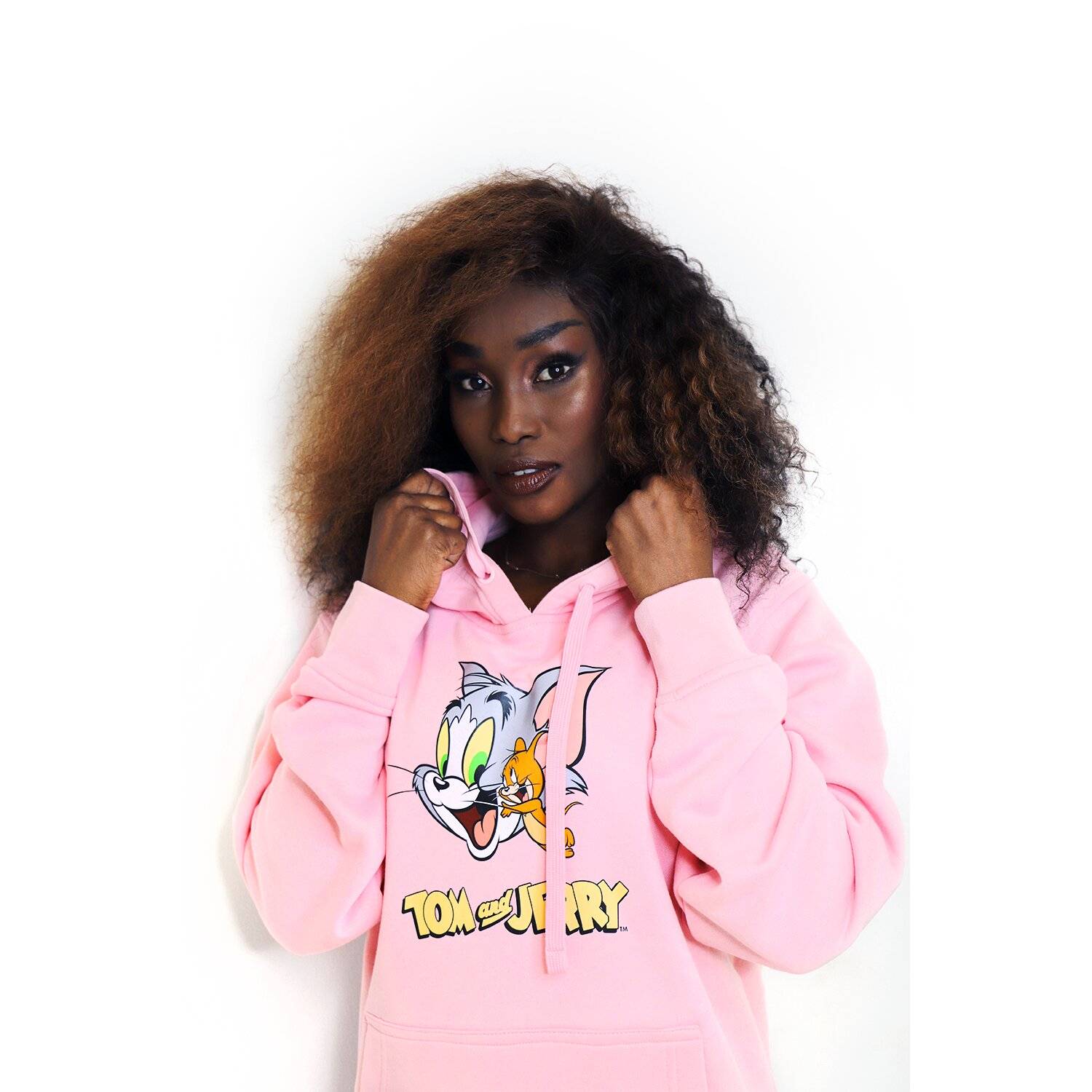 Damen Kapuzenpullover Hoodie Tom i Jerry 017 Tom & Jerry Pink L