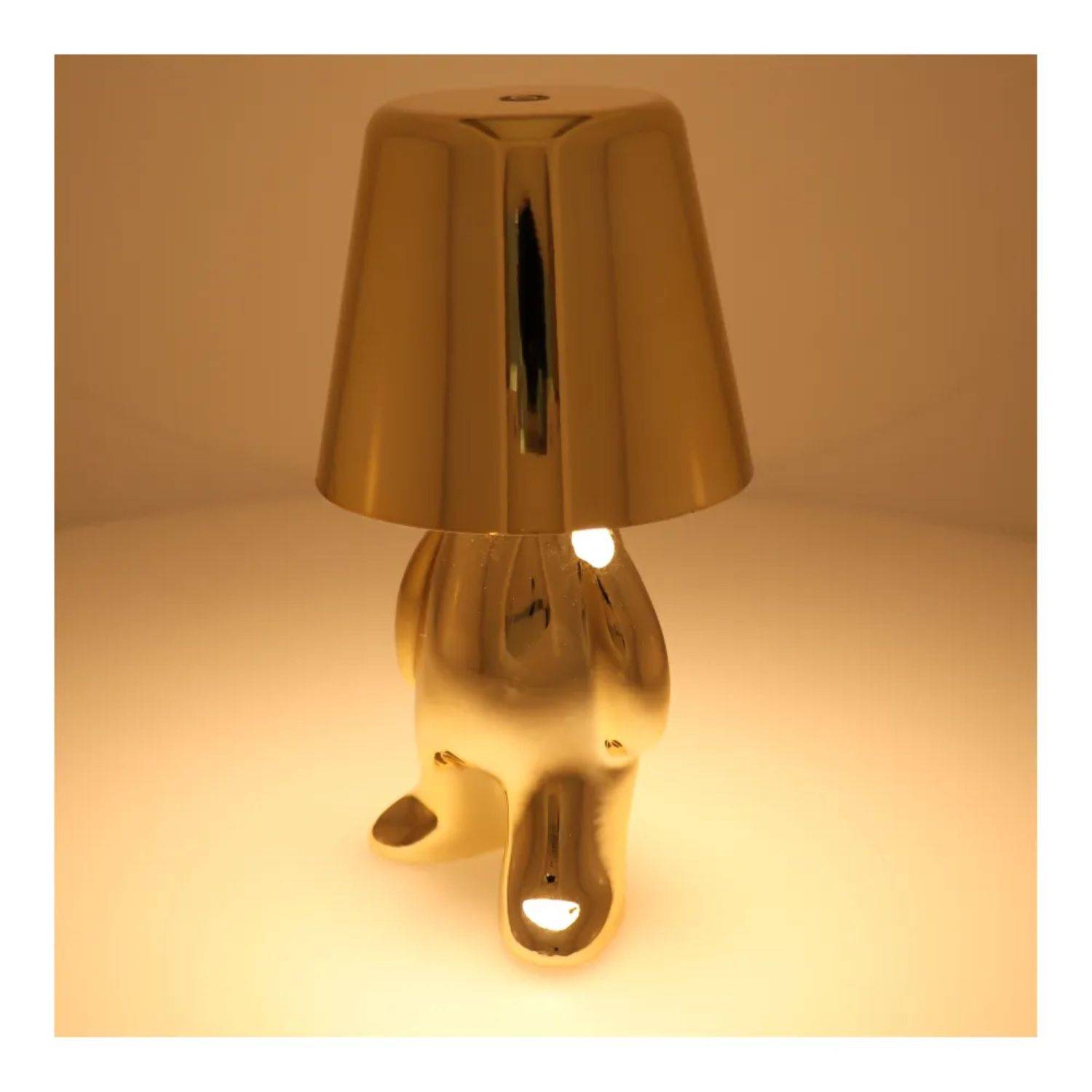 Tischlampe in Gold Nachttisch LED Beleuchtung stehender Mann 2700–6500 K