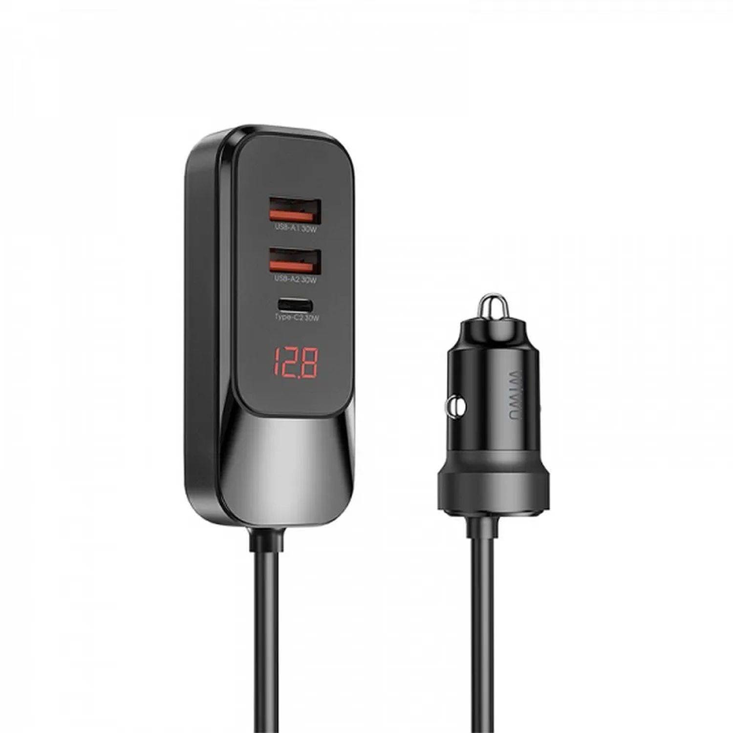 Zigarettenanzünder-Lader WiWU - Autoladegerät Wi-QC015 120W PD+QC 2xUSB A + 2xUSB C