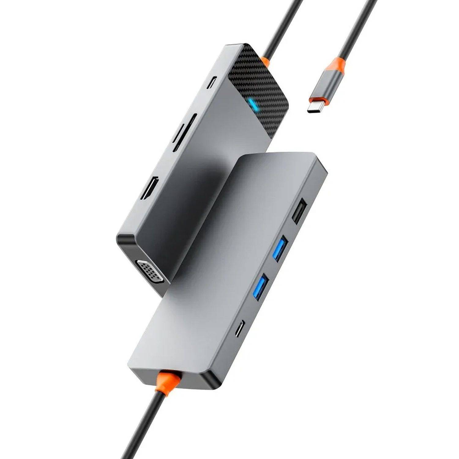 WiWU - HUB 7/9/12 in 1 USB-C HUB - Adapter Aluminiumgehäuse Multifunktionsadapter 9in1