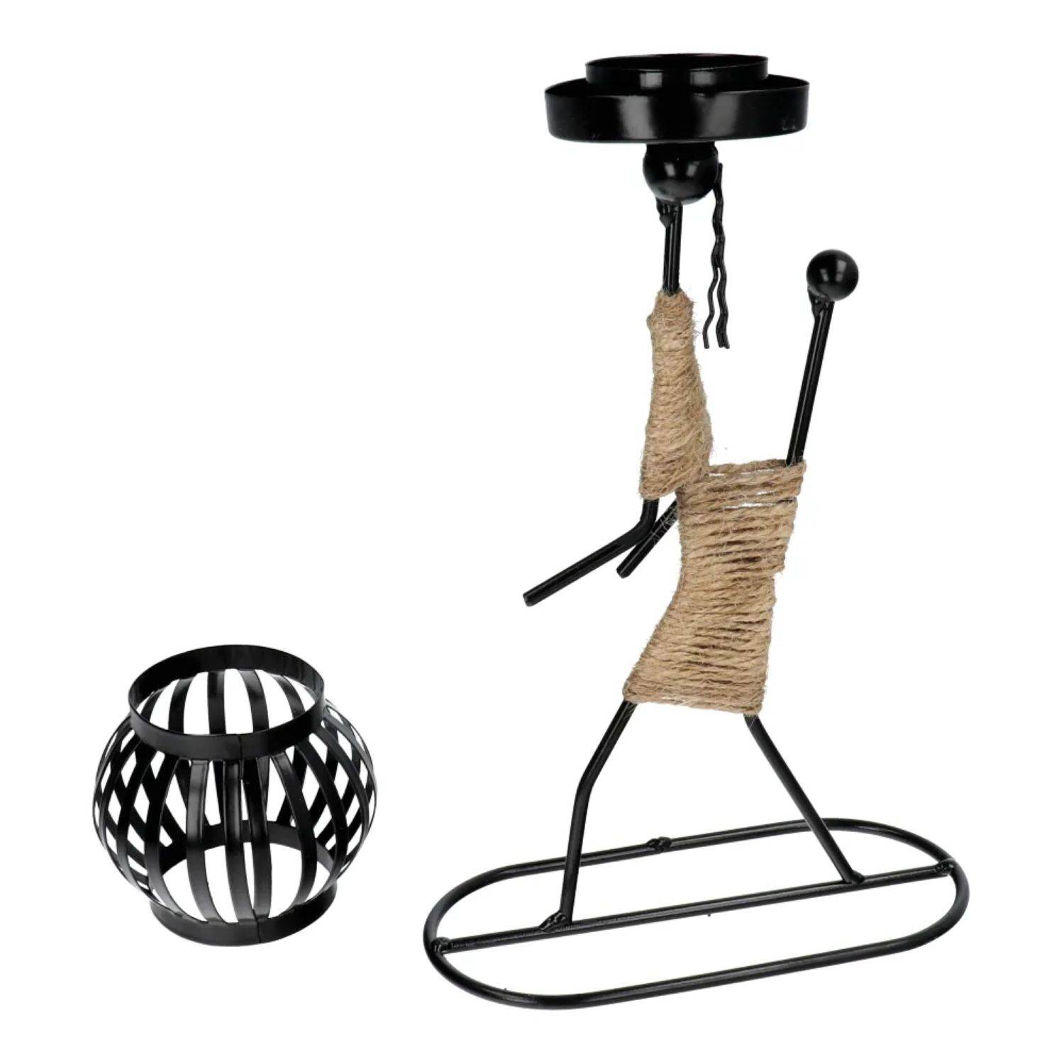 Dekorativer kleiner Kerzenständer aus Metall ART DECO Afrika Modell E