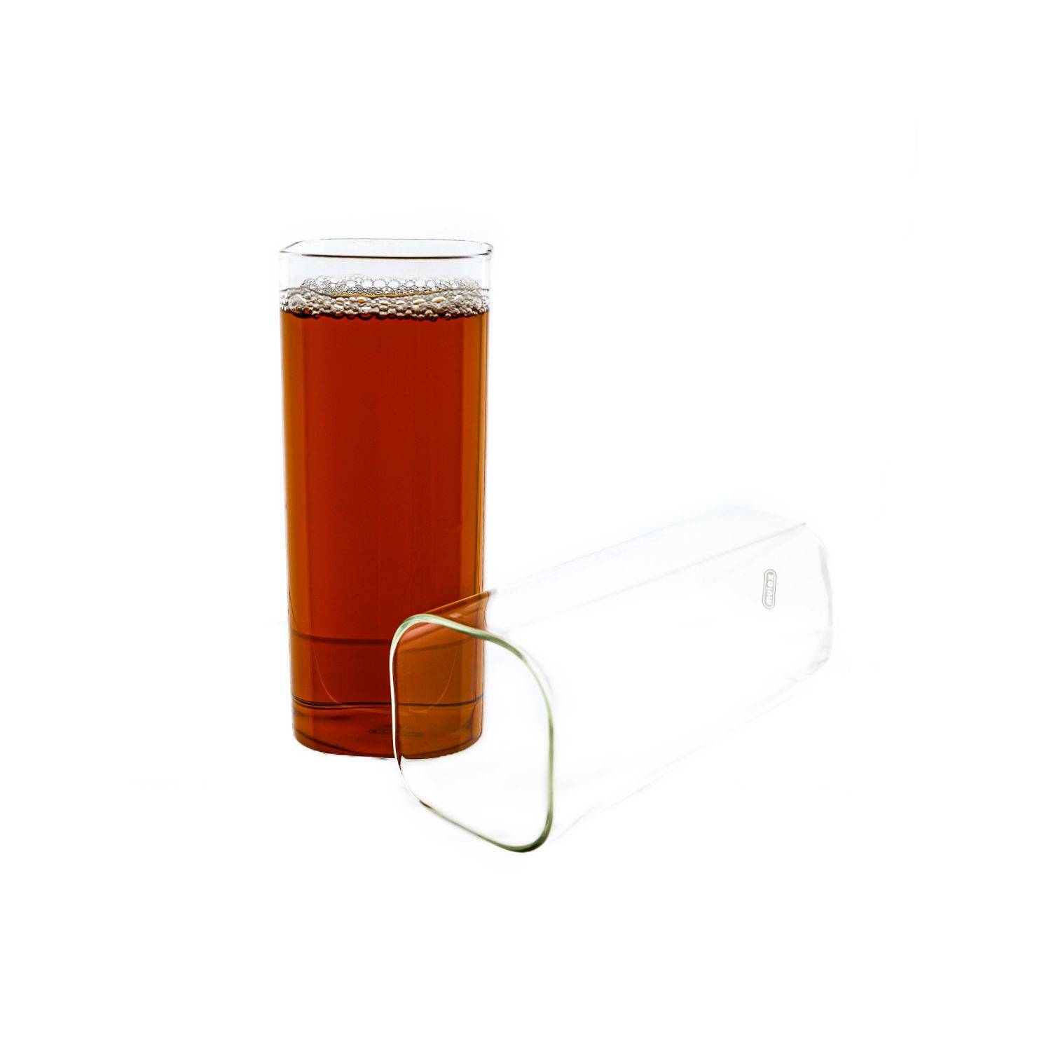 Mulex Glas 2-Teilig Quadratische Glas Japanische Getränkebecher Borosilikatglas Cocktail, Hitzebeständig 400 ml