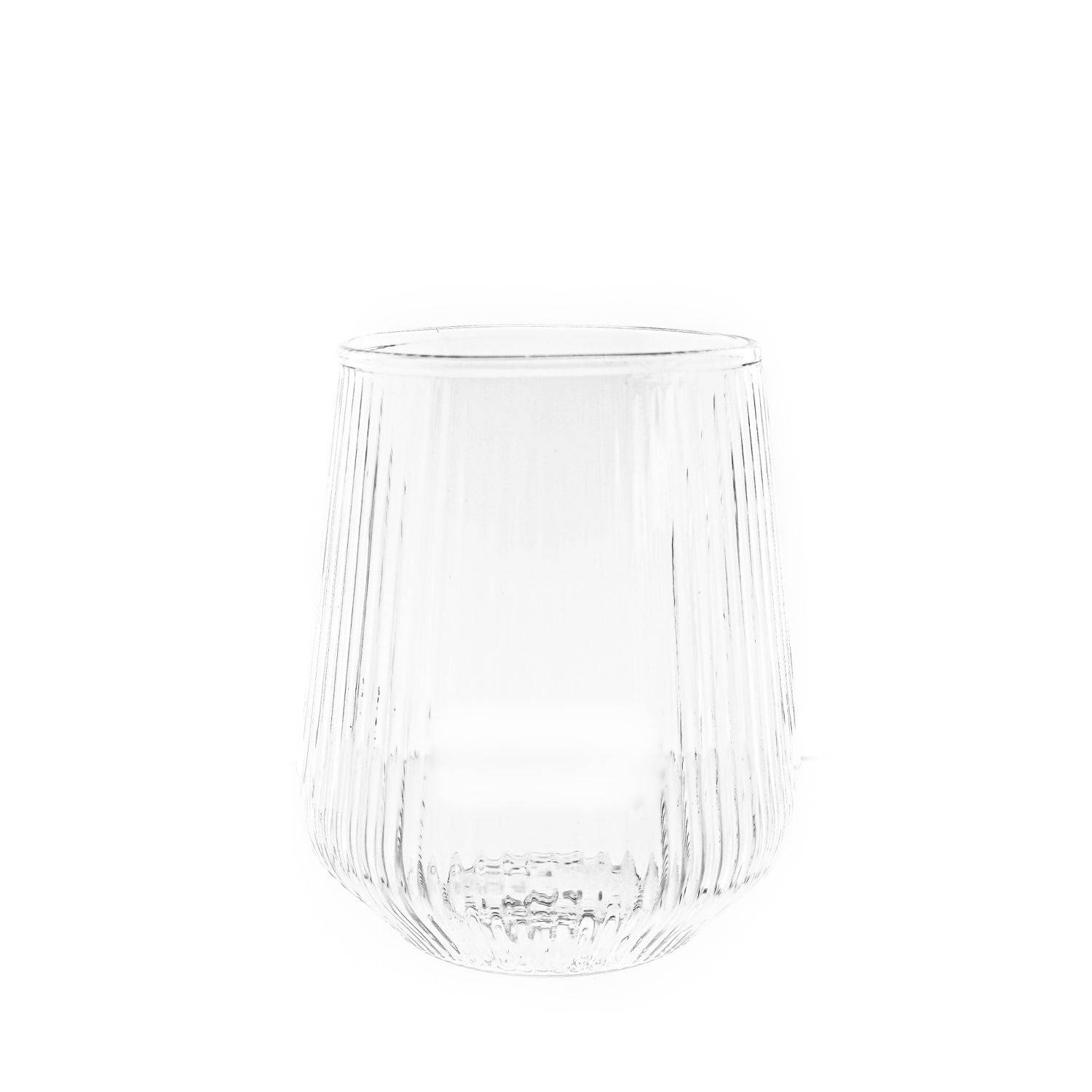 2er Pack Wassergläser Gläser Trinkgläser Set geriffeltt 430ml transparent