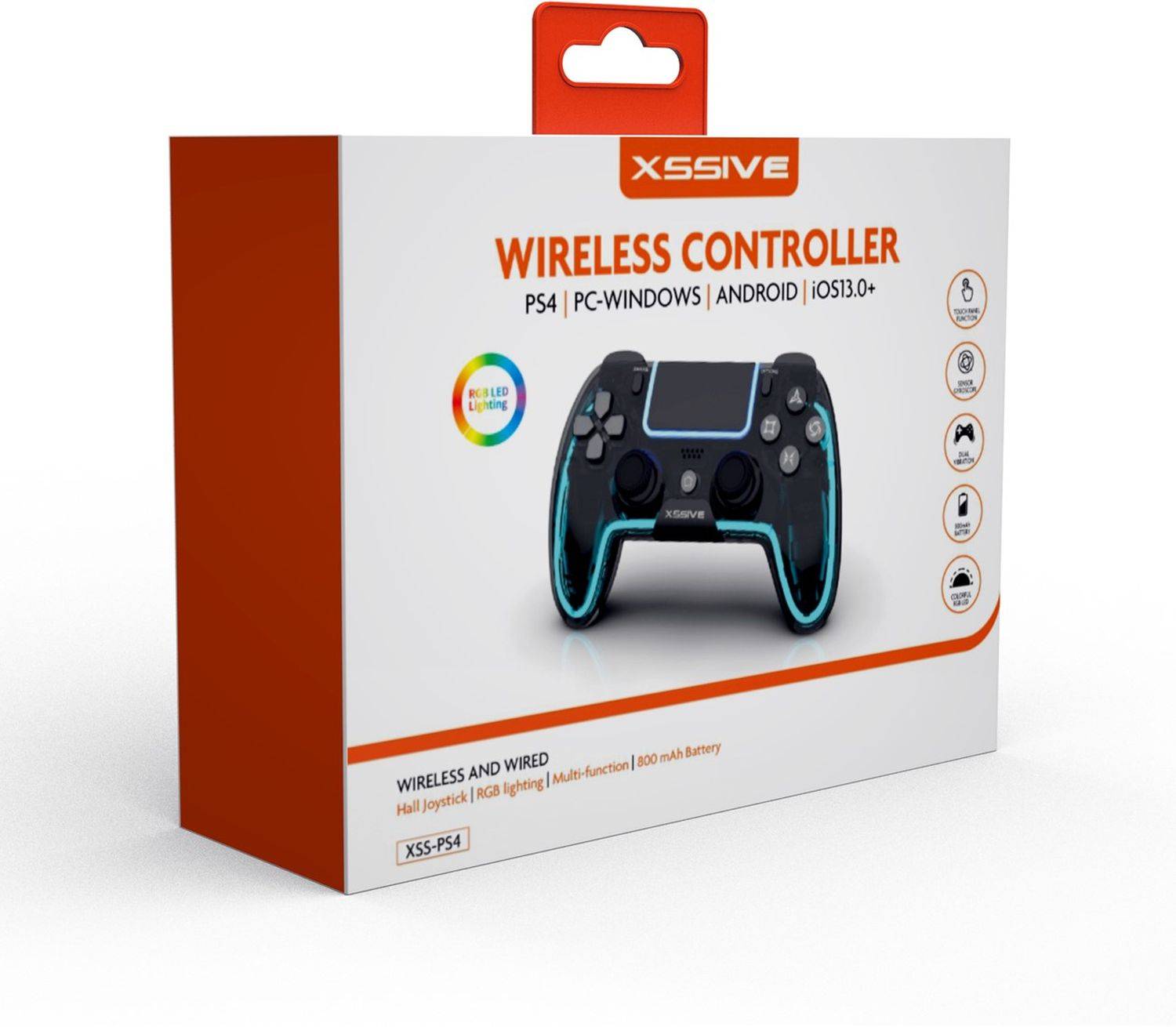 RGB Wireless Controller für PS4 - Schwarz